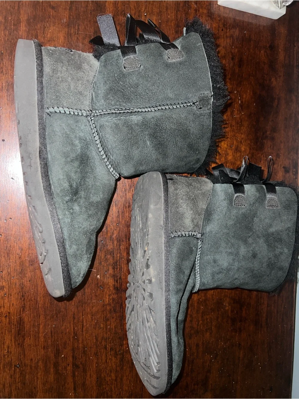 UGG Black Suede Shearling-Lined Winter Boots